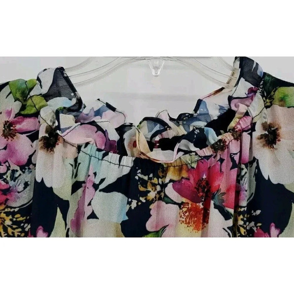 Joseph Ribkoff Sz 16 Midnight Blue-Multi Floral Halter Dress Style 221334 Easter - Picture 7 of 15